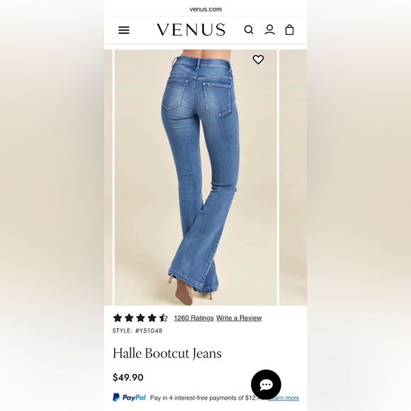 VENUS Flare Blue Women's Jeans - Picture 1 of 12